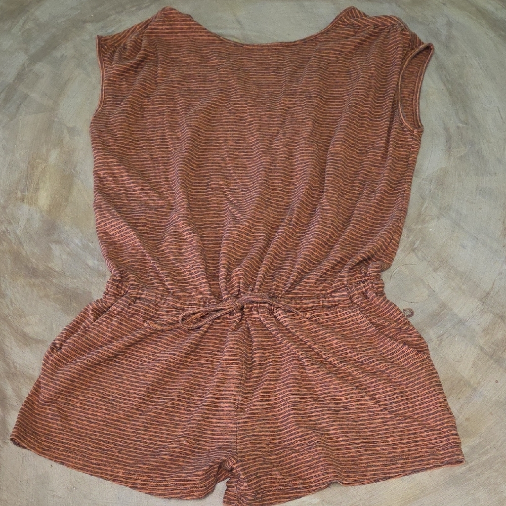Prana Striped Brown Jumpsuit